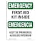 Signmission OSHA Emergency Sign, 10" Height, First Aid Kit Inside Bilingual, Landscape, EM-D-1014-L-10321 OS-EM-D-1014-L-10321 - alternate 1